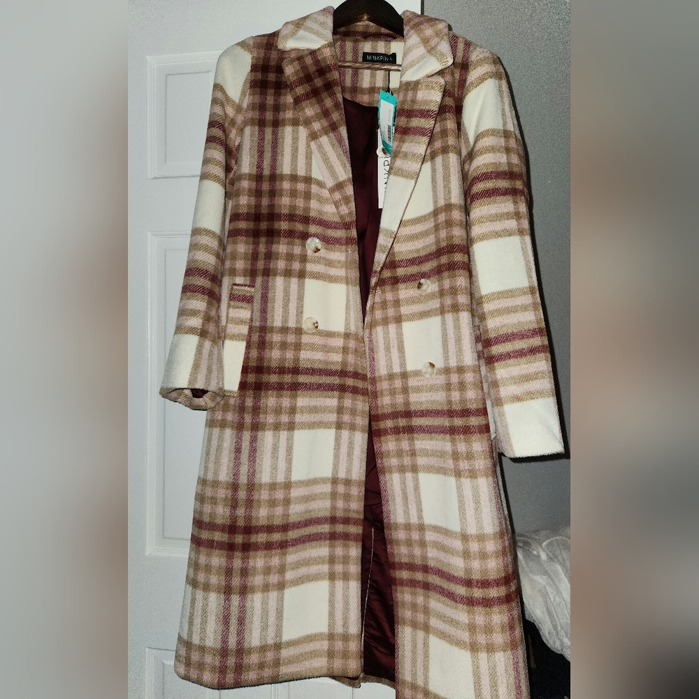 MinkPink Riley Check Coat - Picture 3 of 5
